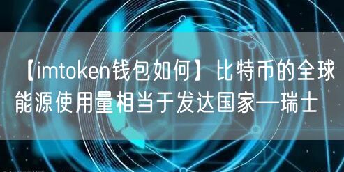 【imtoken钱包如何】比特币的全球能源使用量相当于发达国家—瑞士(图1)