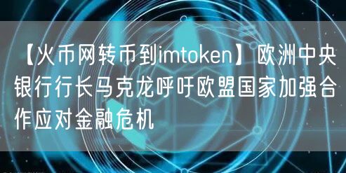 【火币网转币到imtoken】欧洲中央银行行长马克龙呼吁欧盟国家加强合作应对金融危机(图1)